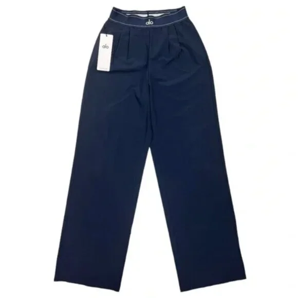 ALO Yoga Trouser Wide-Leg Pants Navy Blue / New